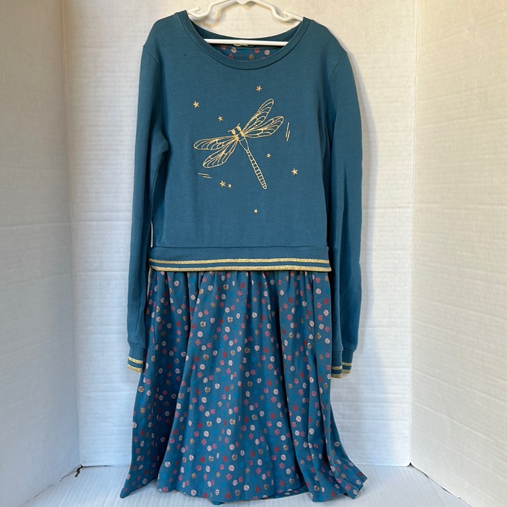 JOHN LEWIS England Girls Dragonfly Sweatshirt Dress Size 12